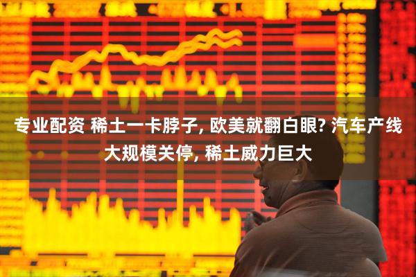 专业配资 稀土一卡脖子, 欧美就翻白眼? 汽车产线大规模关停, 稀土威力巨大